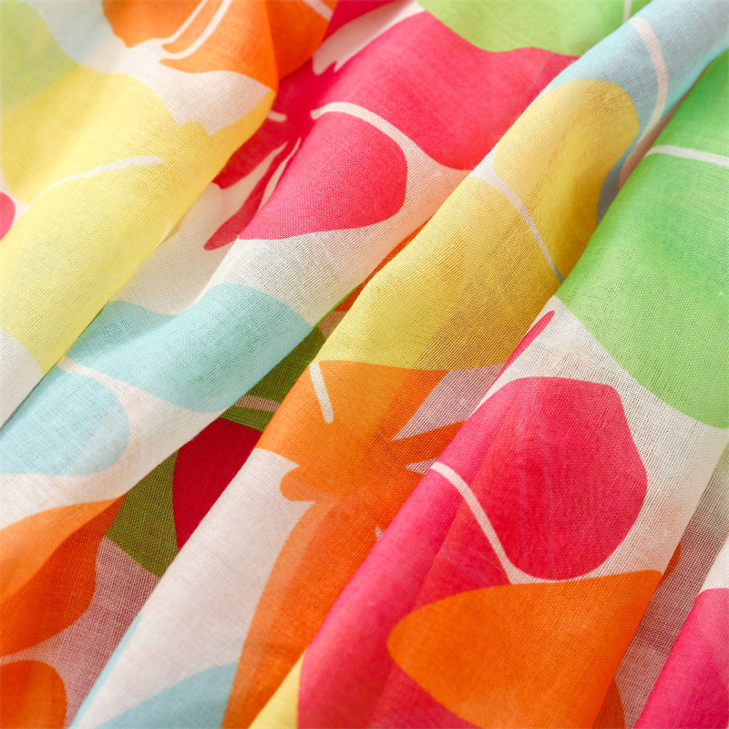 Tropical Butterfly Tassel Scarf