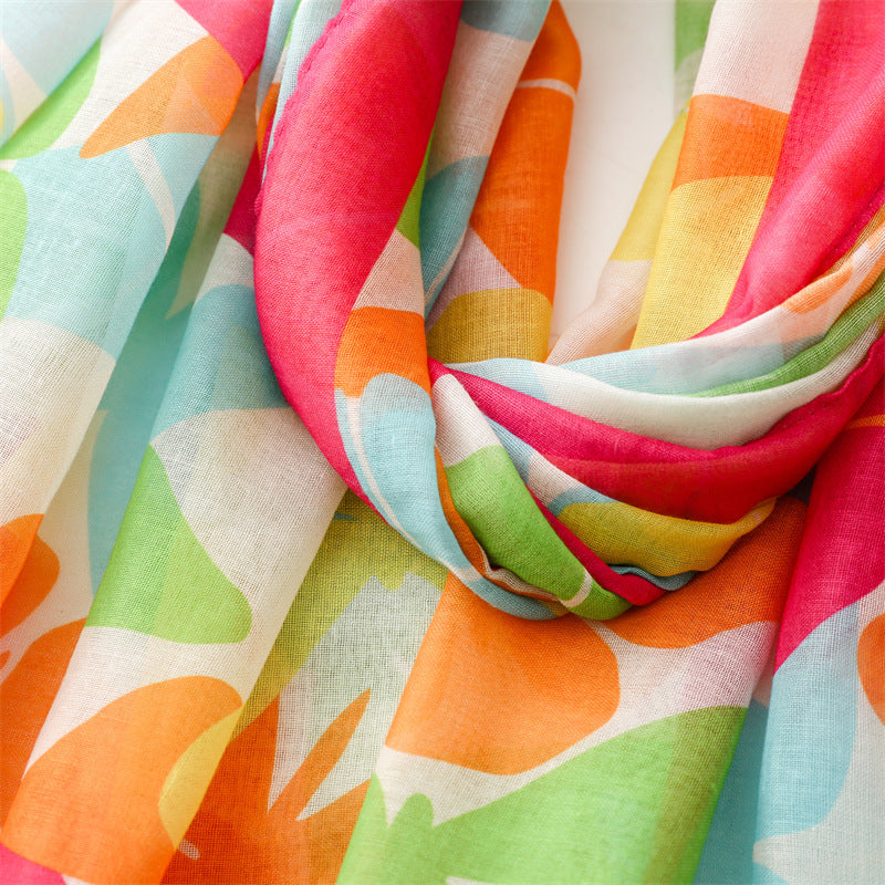 Tropical Butterfly Tassel Scarf