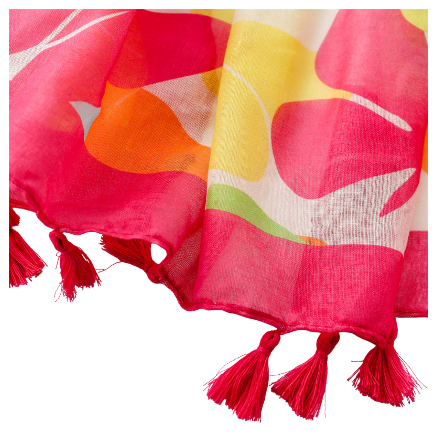 Tropical Butterfly Tassel Scarf