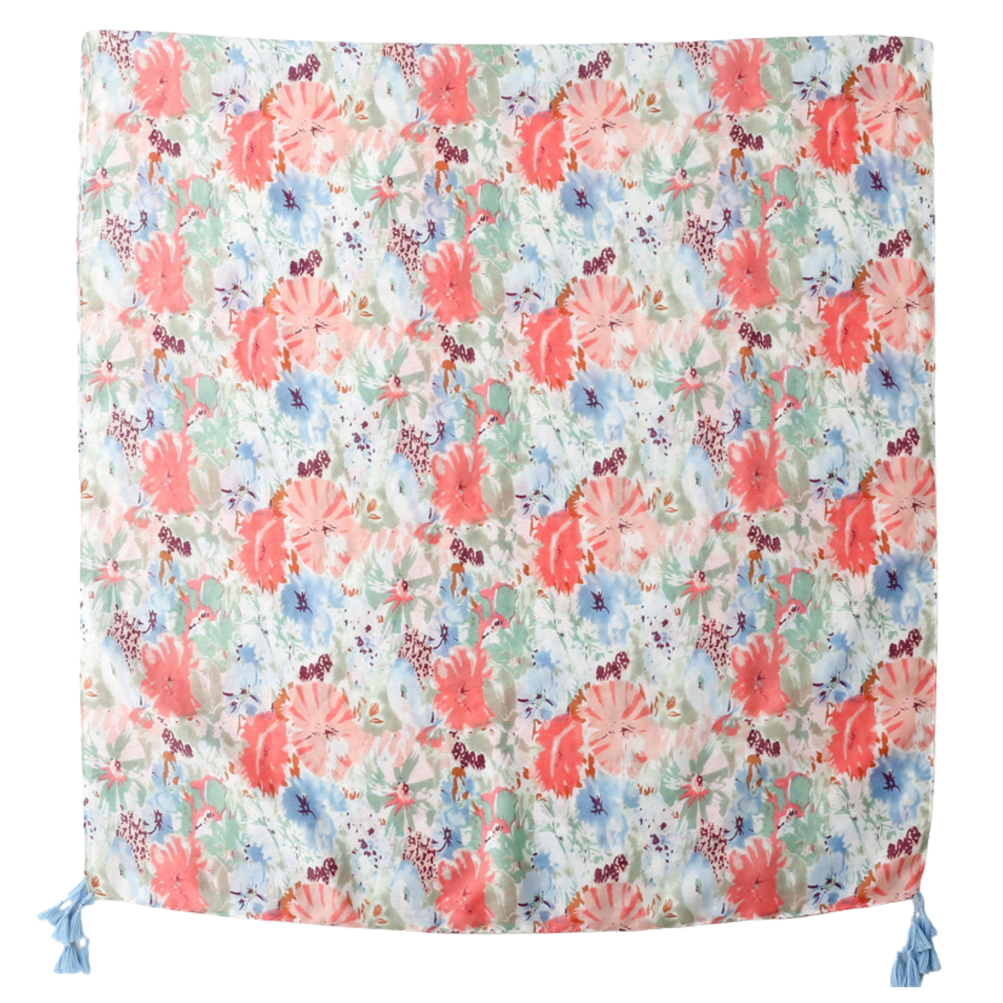 Watercolour Garden Tassel Scarf