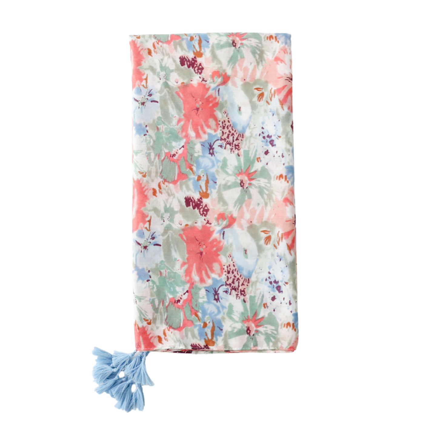 Watercolour Garden Tassel Scarf