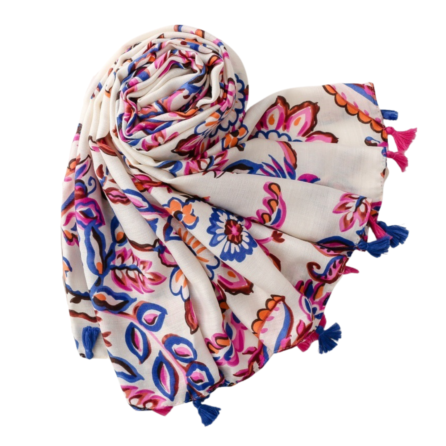 Vibrant Paisley Tassel Scarf