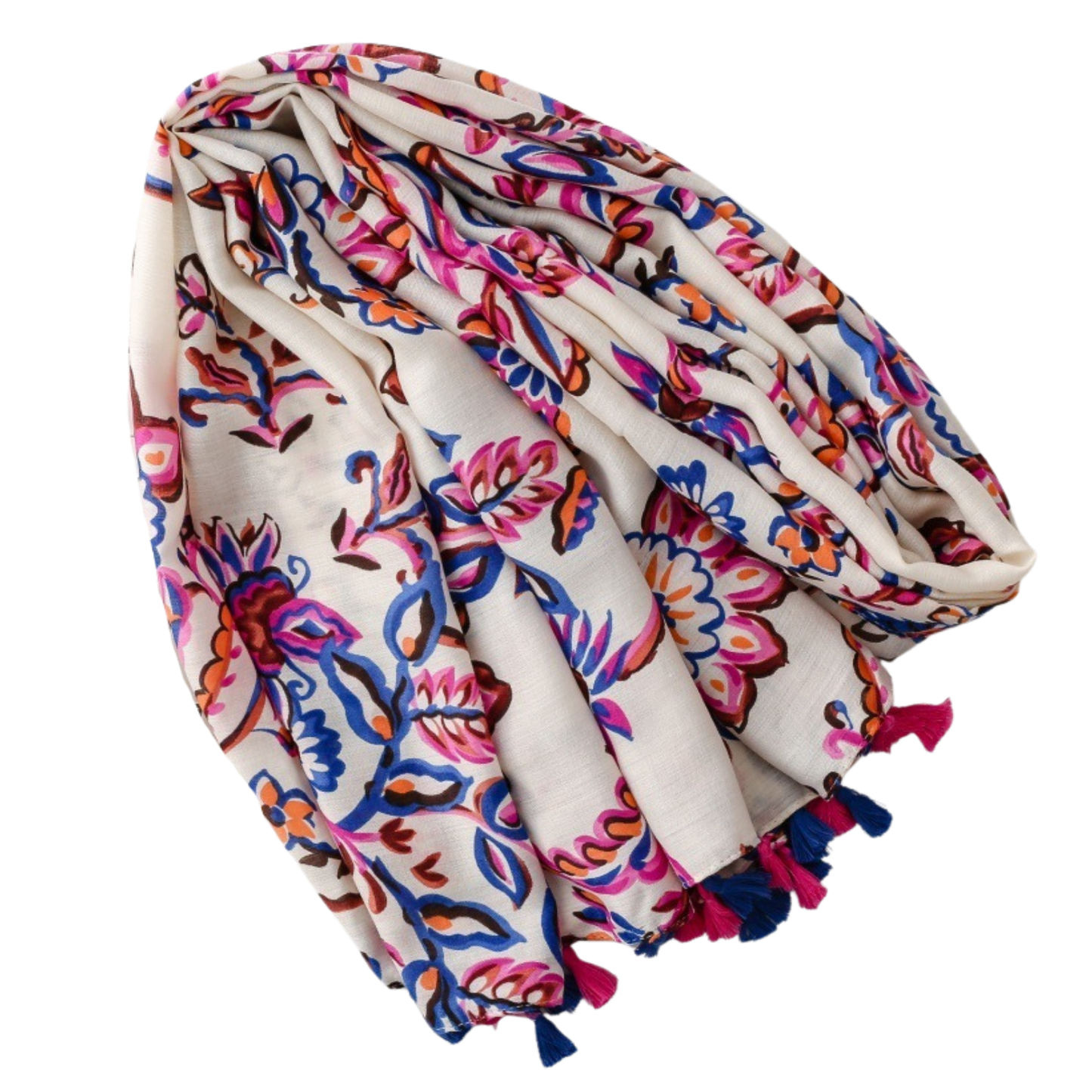 Vibrant Paisley Tassel Scarf