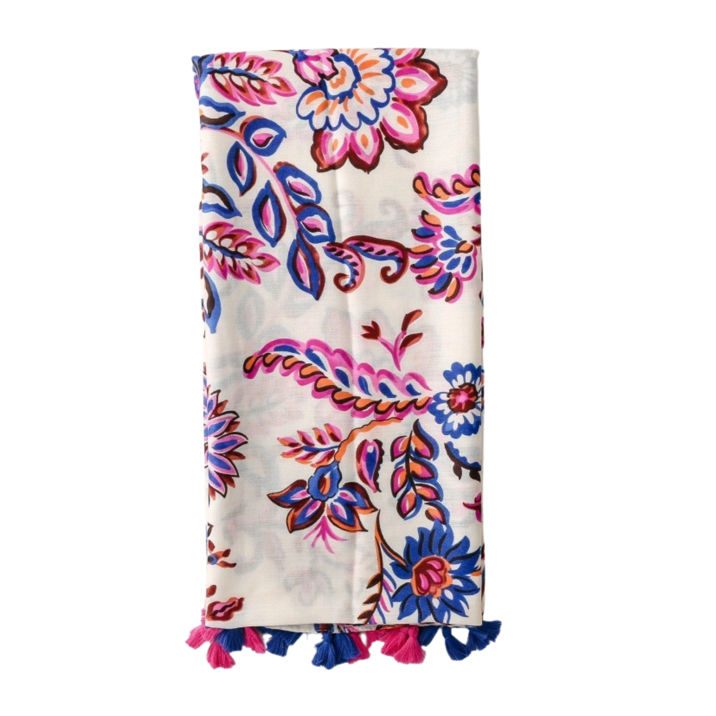 Vibrant Paisley Tassel Scarf