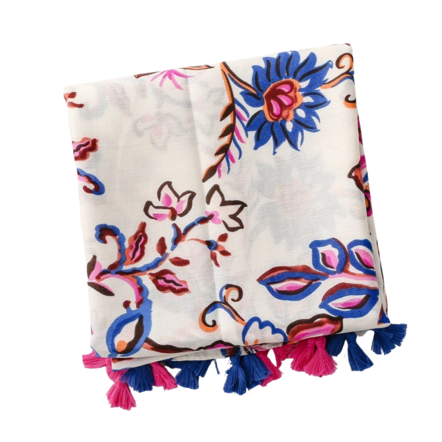 Vibrant Paisley Tassel Scarf