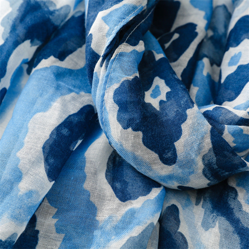 Coastal Blue Abstract Scarf