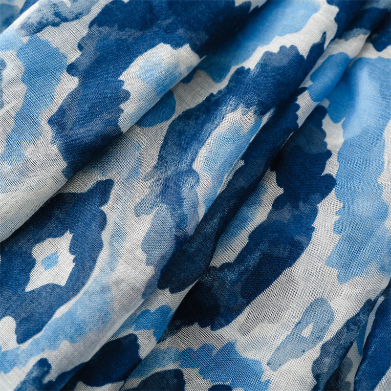 Coastal Blue Abstract Scarf