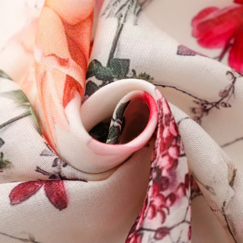 Botanical Romance Tassel Scarf