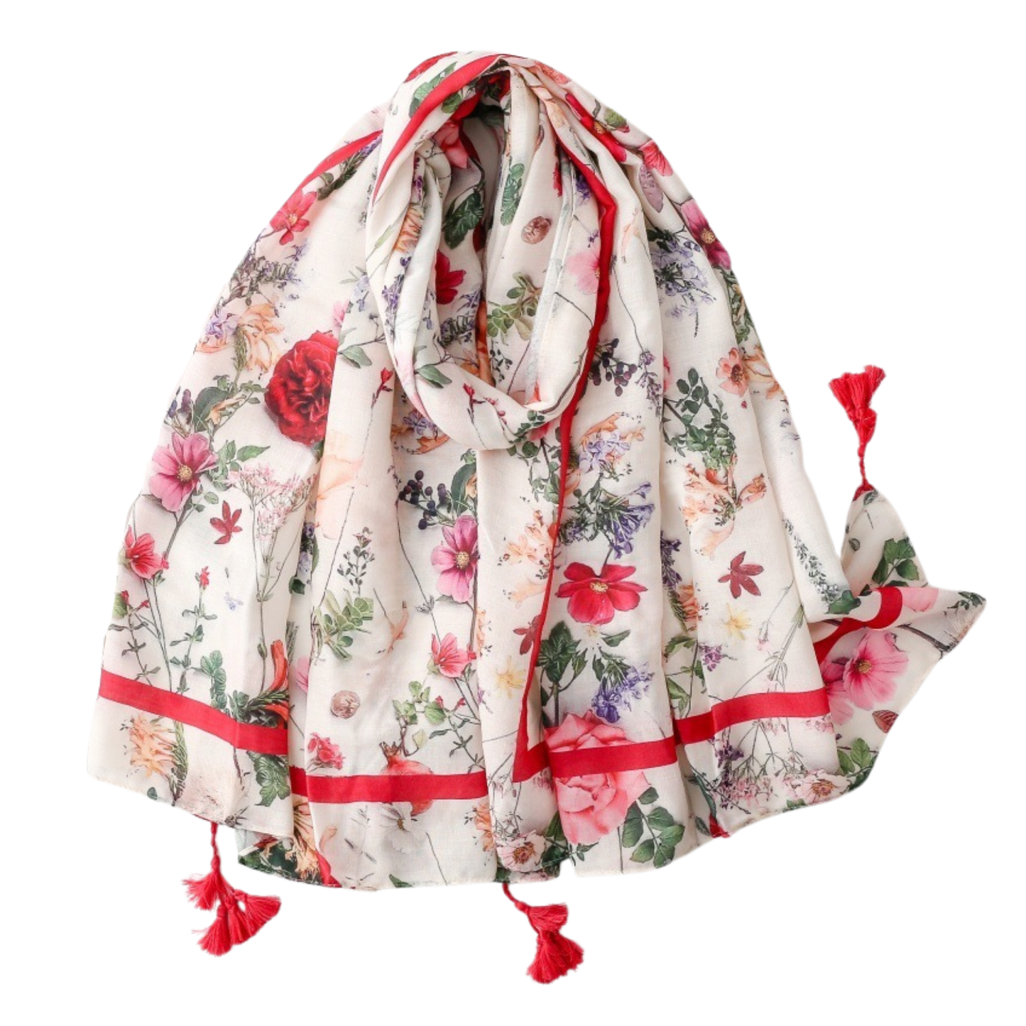Botanical Romance Tassel Scarf