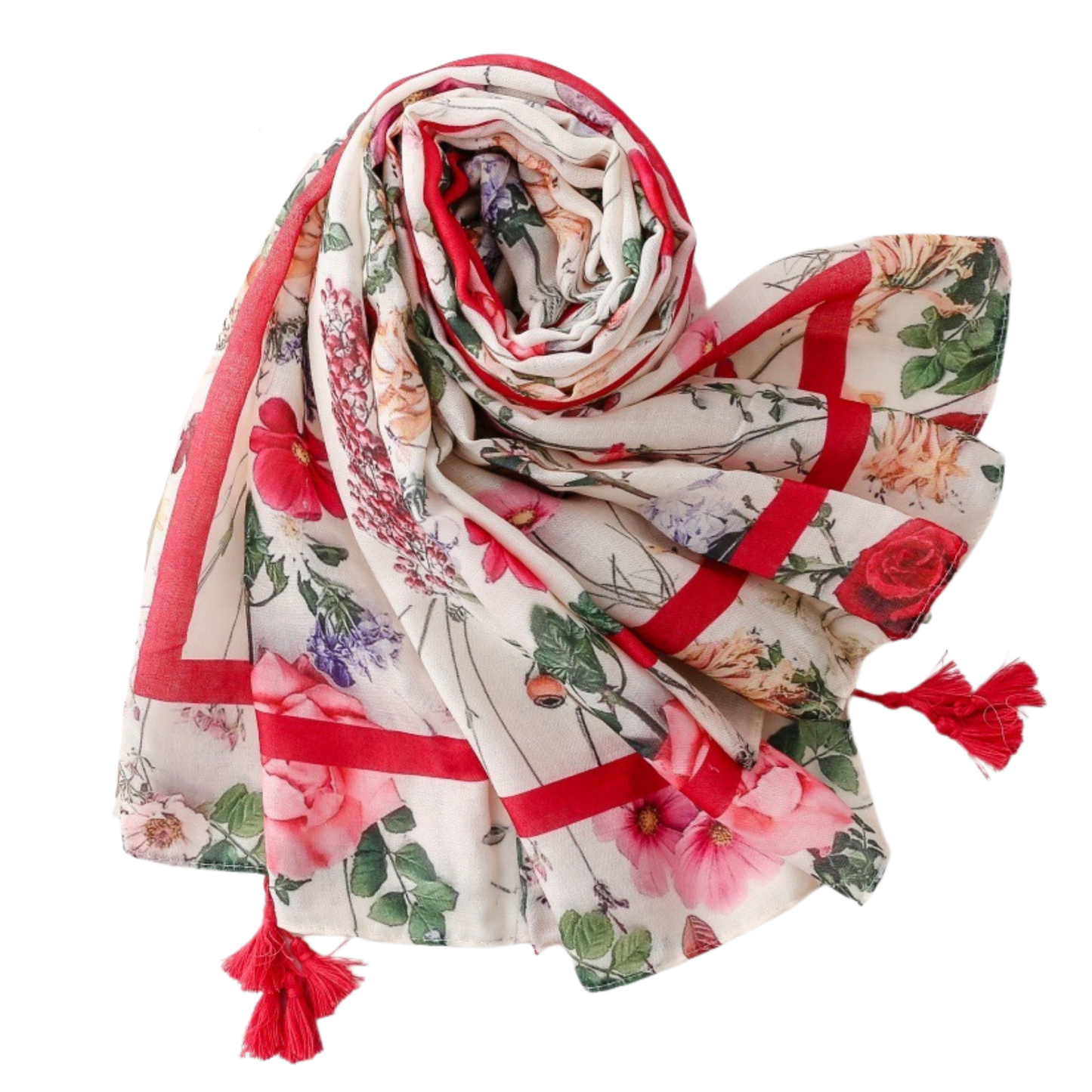 Botanical Romance Tassel Scarf