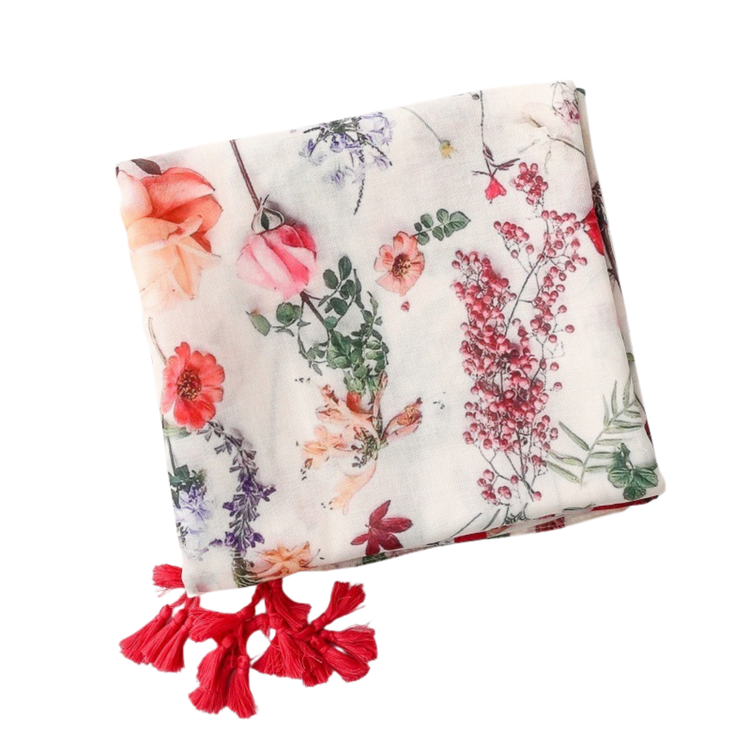 Botanical Romance Tassel Scarf