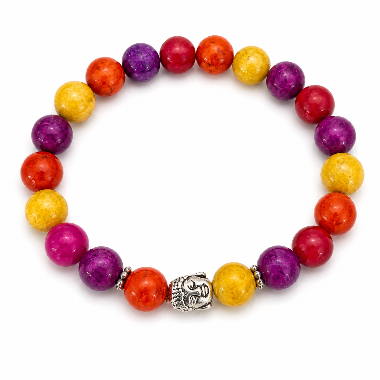 Upcycled Dyed Fossil Bead Bracelet