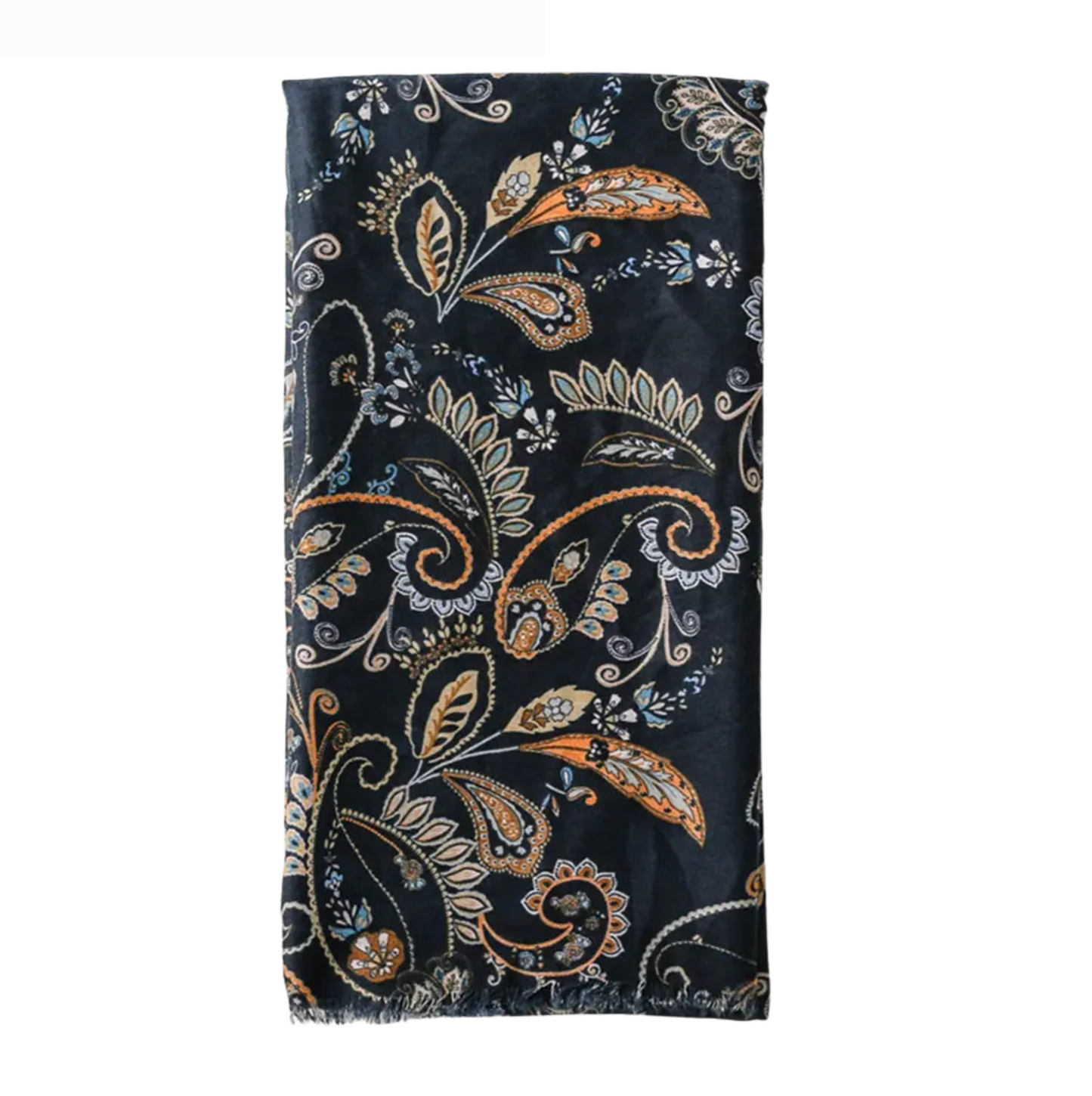 Classic Black Paisley Scarf