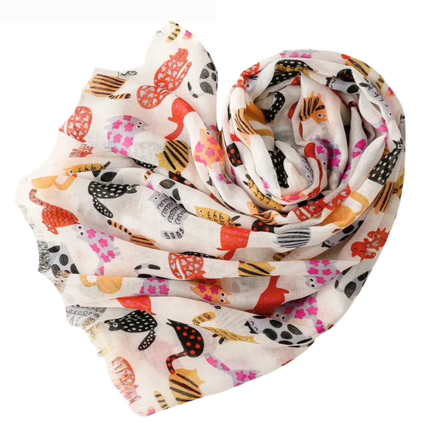 Playful Cat Print Scarf