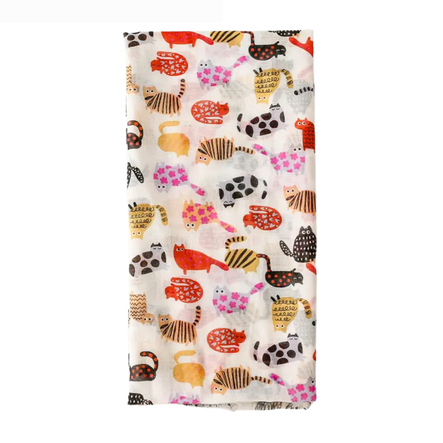 Playful Cat Print Scarf