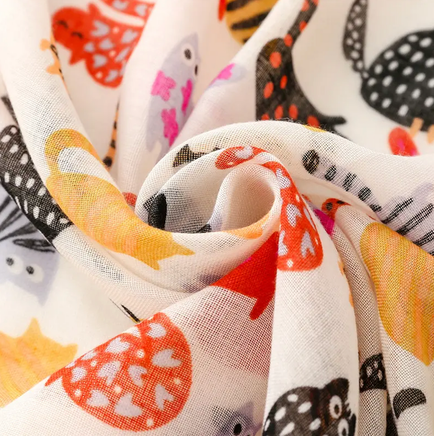 Playful Cat Print Scarf