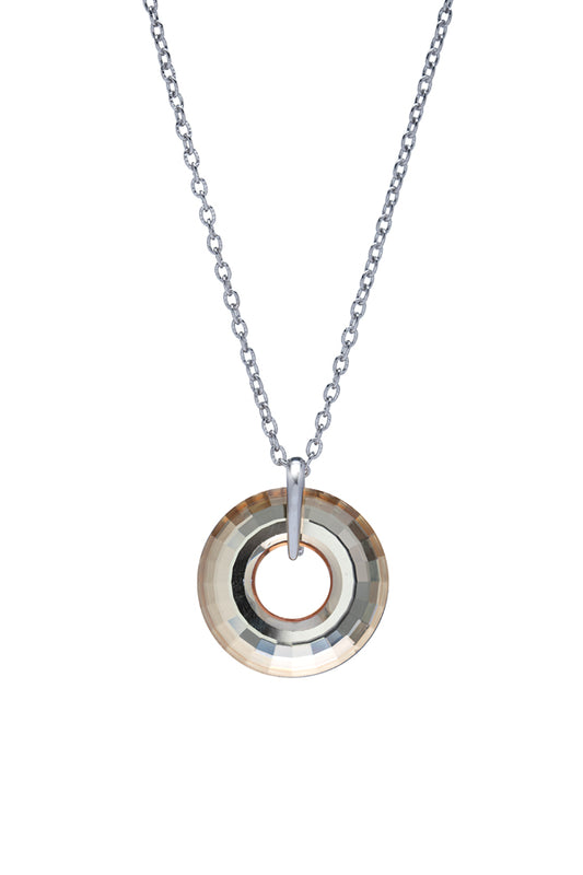 Limited Edition - Circle Disk Crystal Pendant Necklace