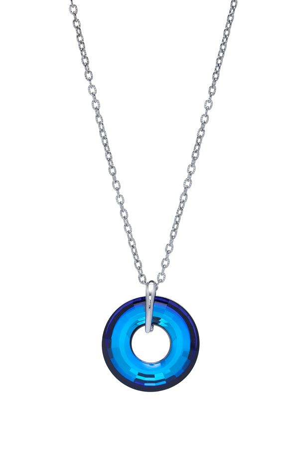 Limited Edition - Circle Disk Crystal Pendant Necklace