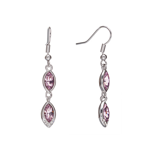 Vintage Rose Swarovski Marquise Drop Earrings