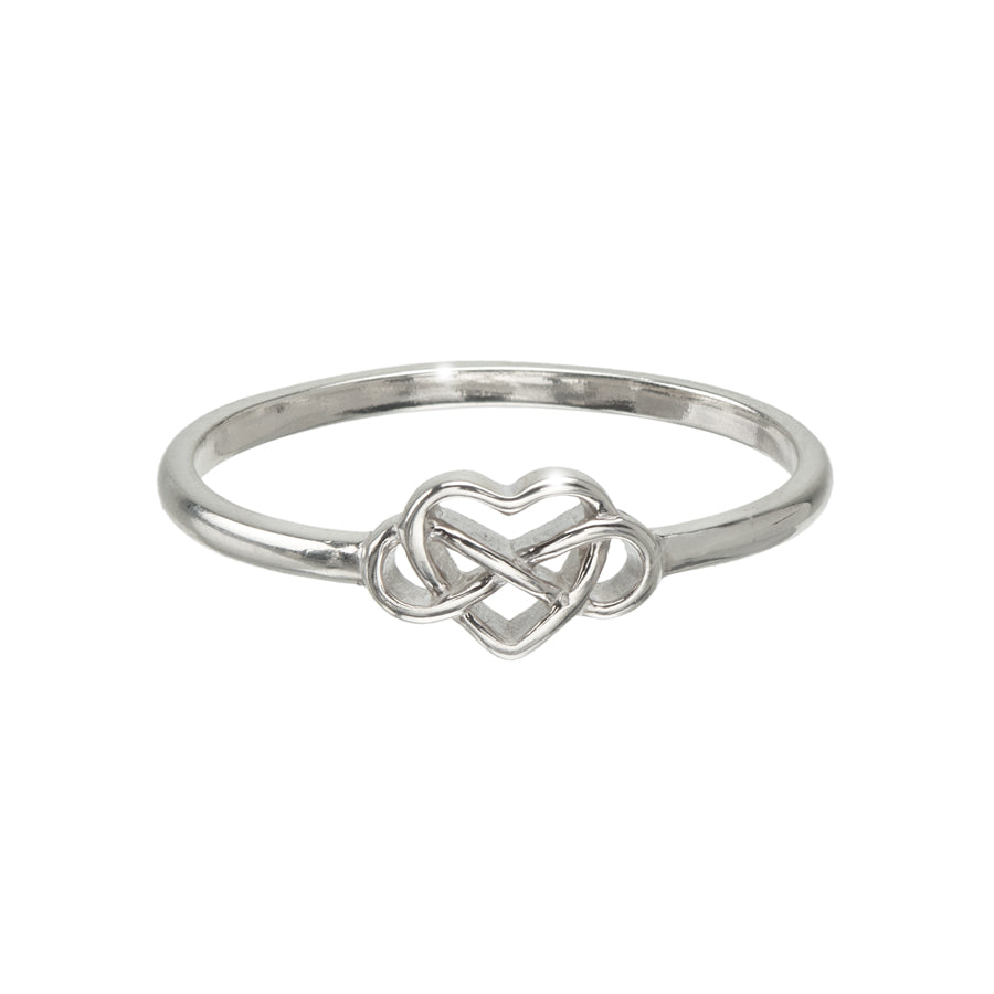 Sterling Silver Mini Infinity Open Heart Ring