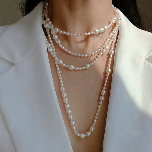 White Freshwater Pearl Long Necklace