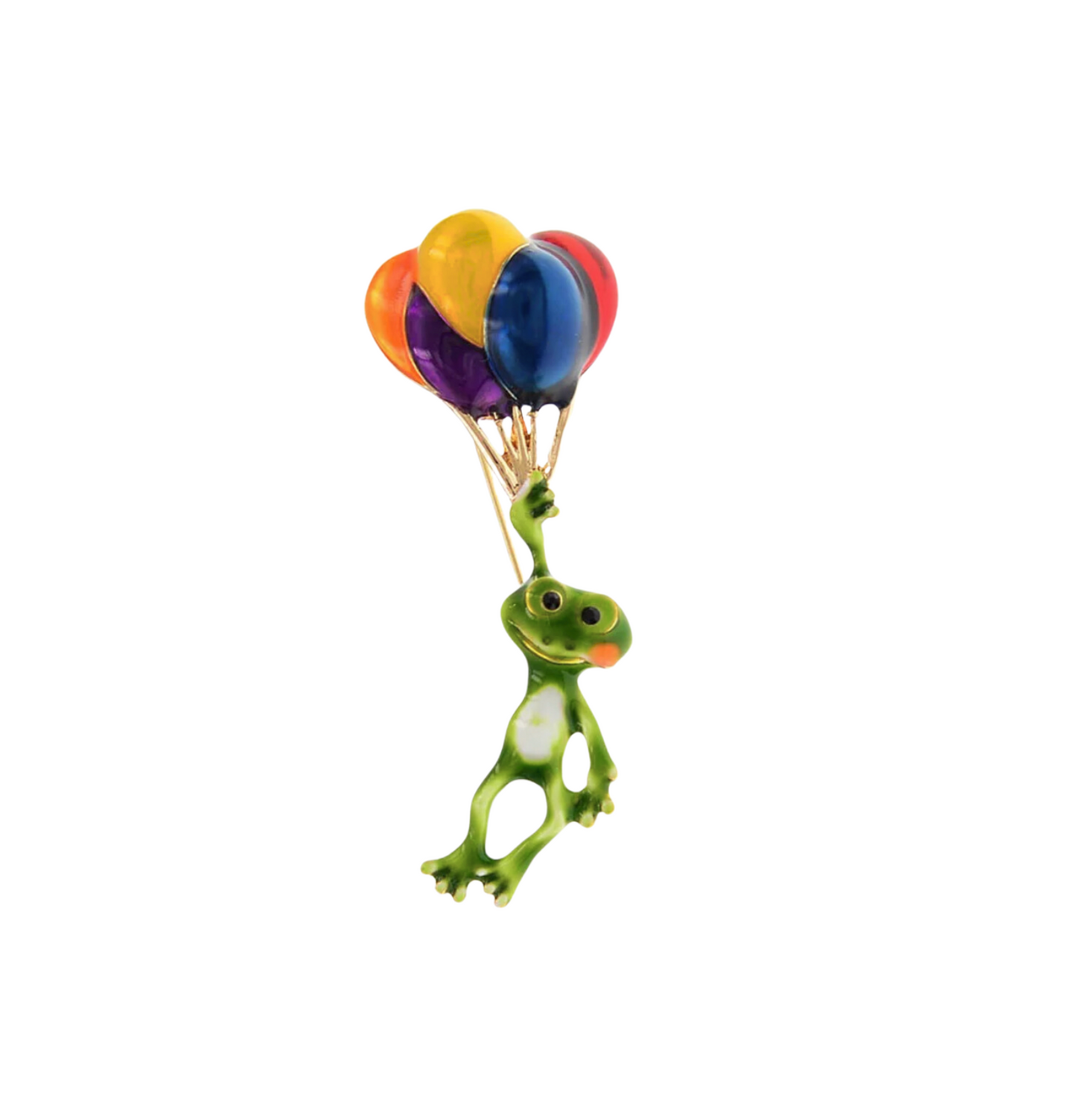 Frog With Bunch Of Balloons Brooch