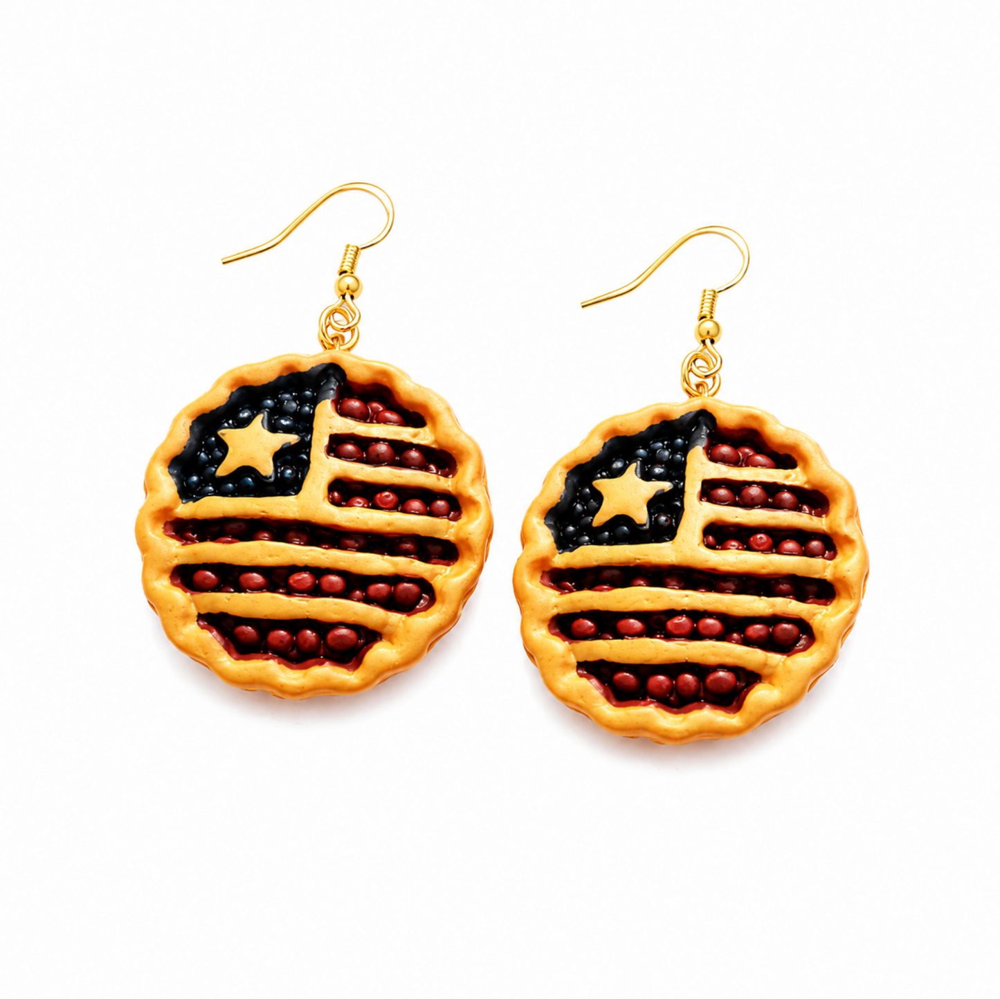 American Flag Pie Drop Earrings