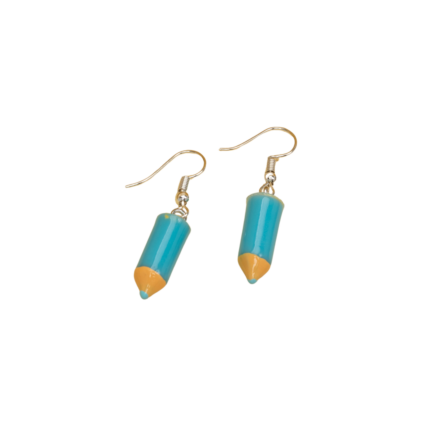 Blue Crayon Drop Earrings