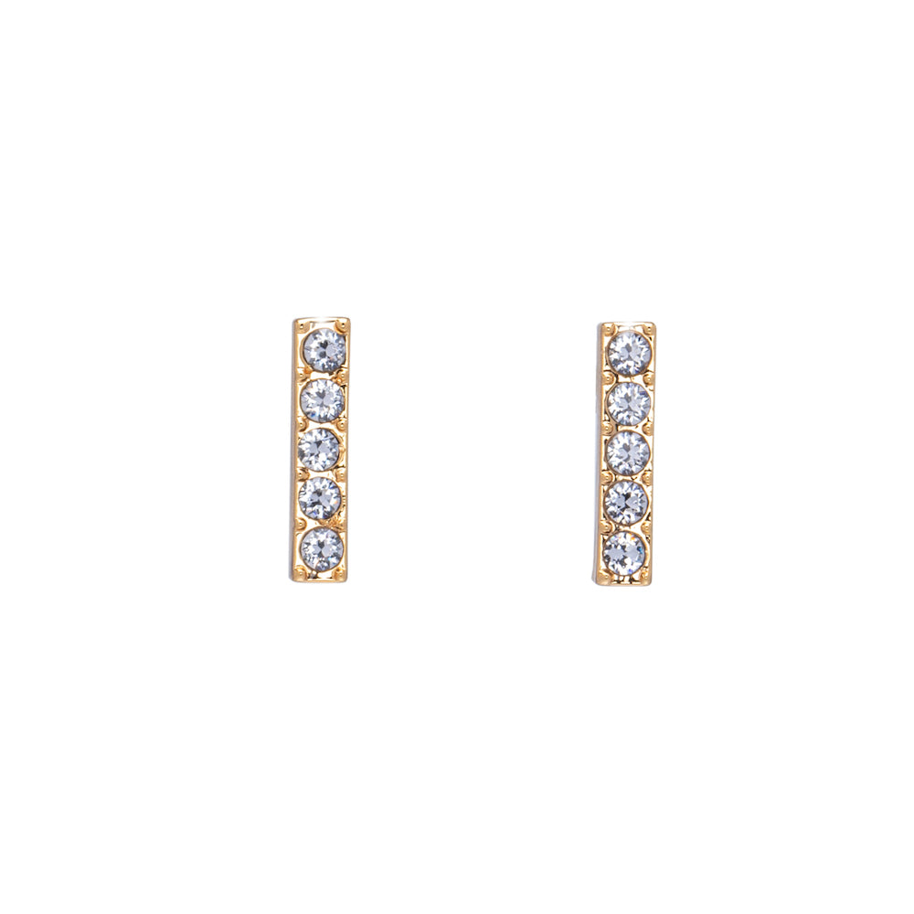 Bar Stud Earrings With Quality Austrian Crystals