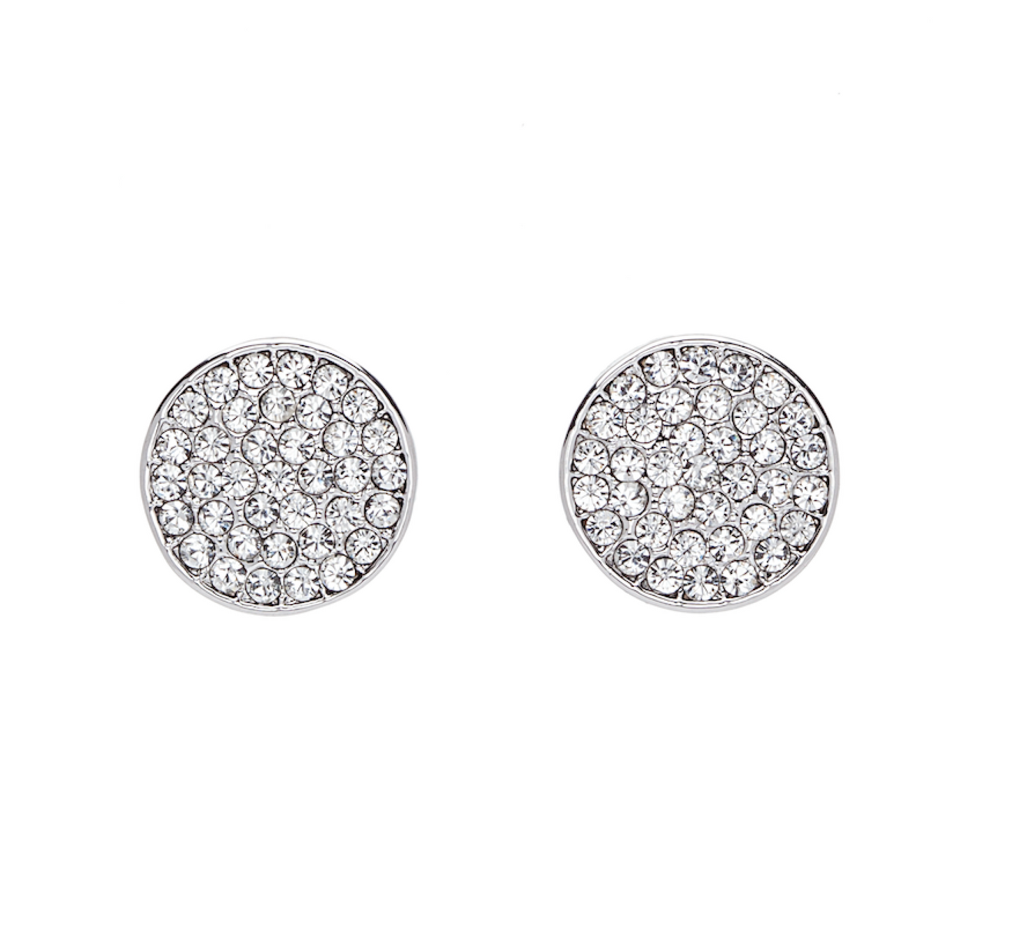 Circular Pave Stud Earrings with Swarovski