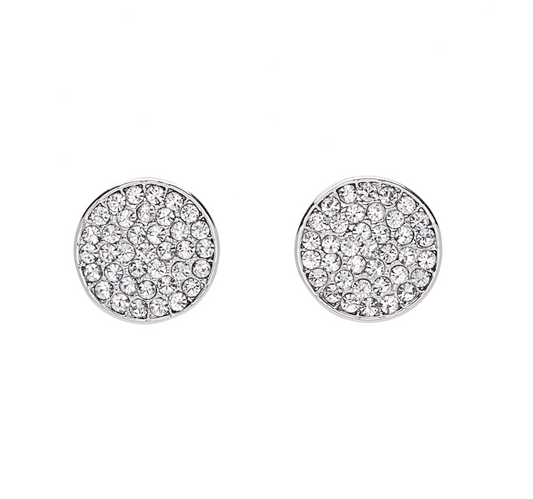 Circular Pave Stud Earrings with Swarovski