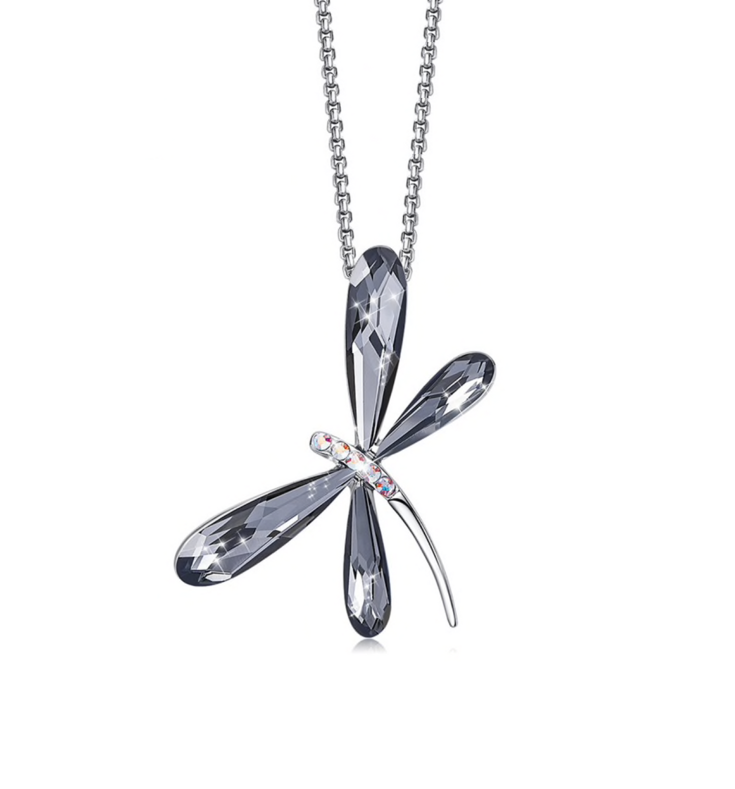 Crystal Dragonfly Pendant Necklace