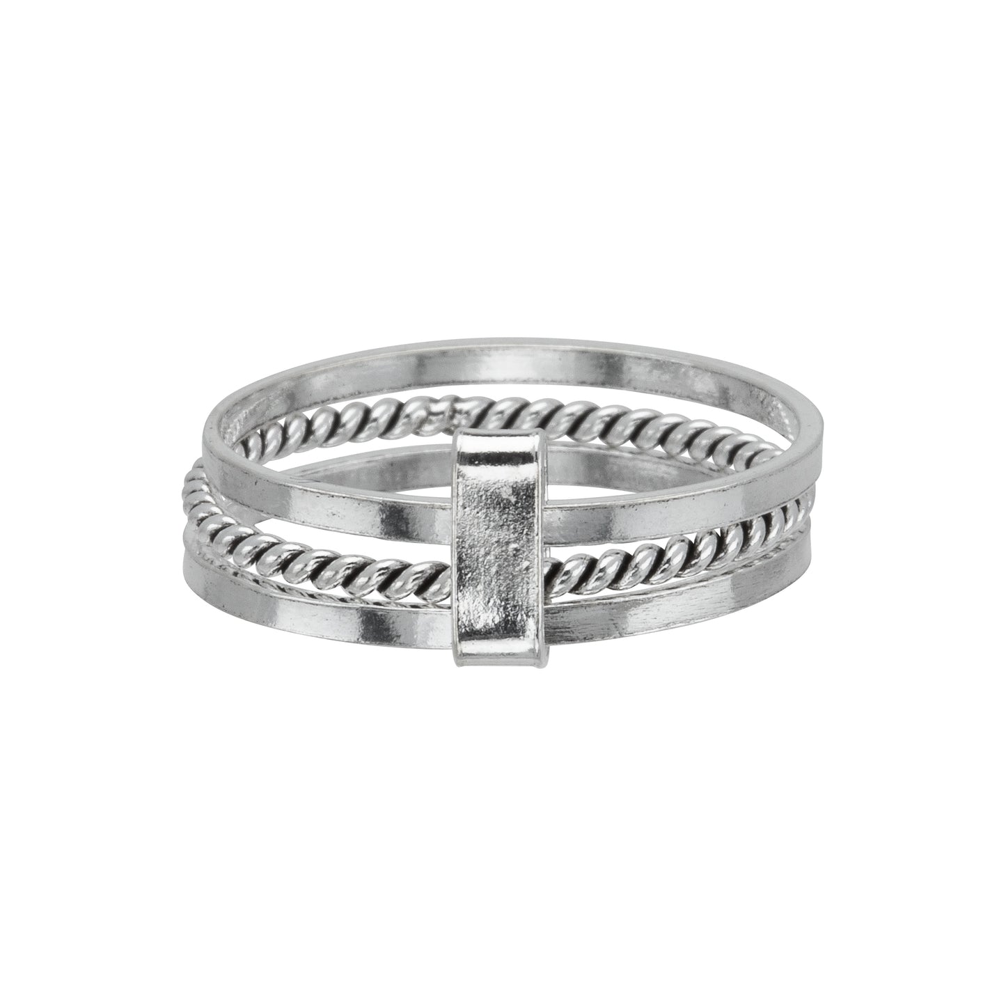 Sterling Silver Braided Multi-Band Ring