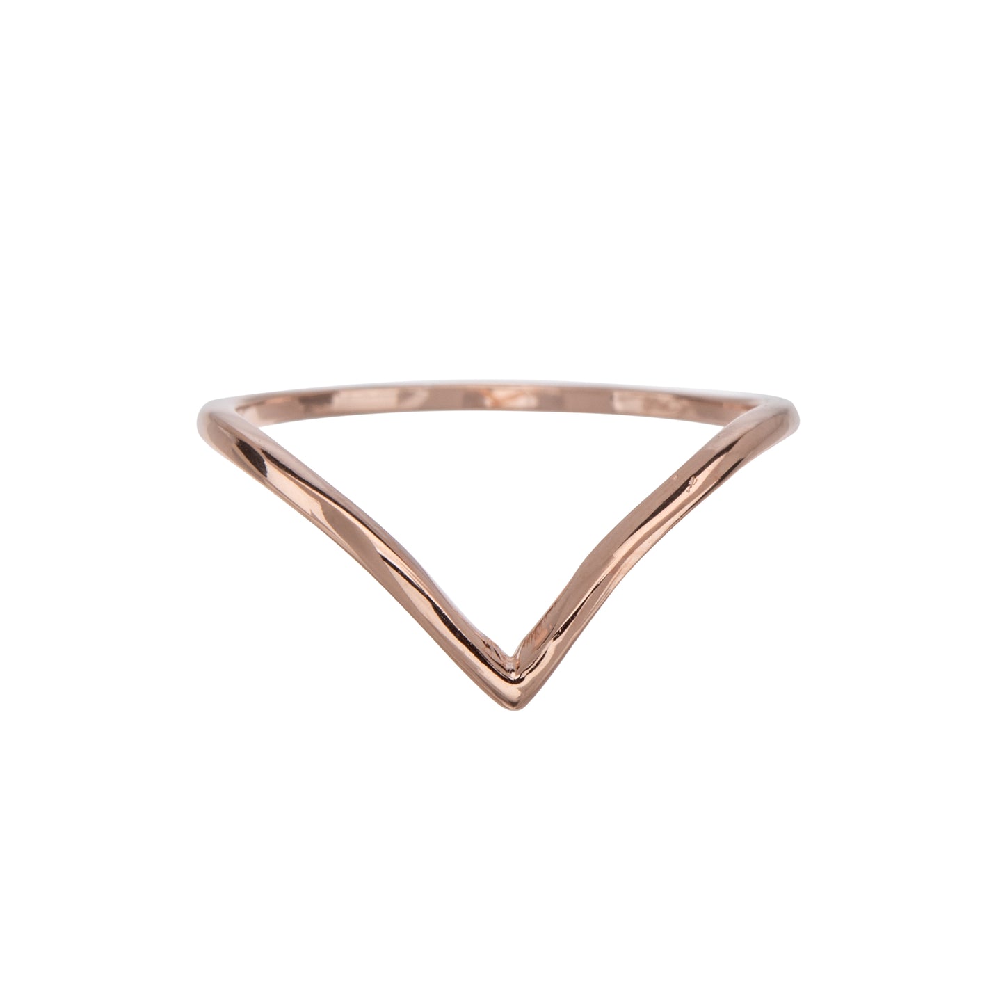 Sterling Silver Rose Gold-Plated V Ring