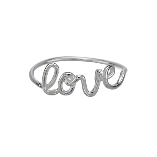 Sterling Silver 'love' Ring