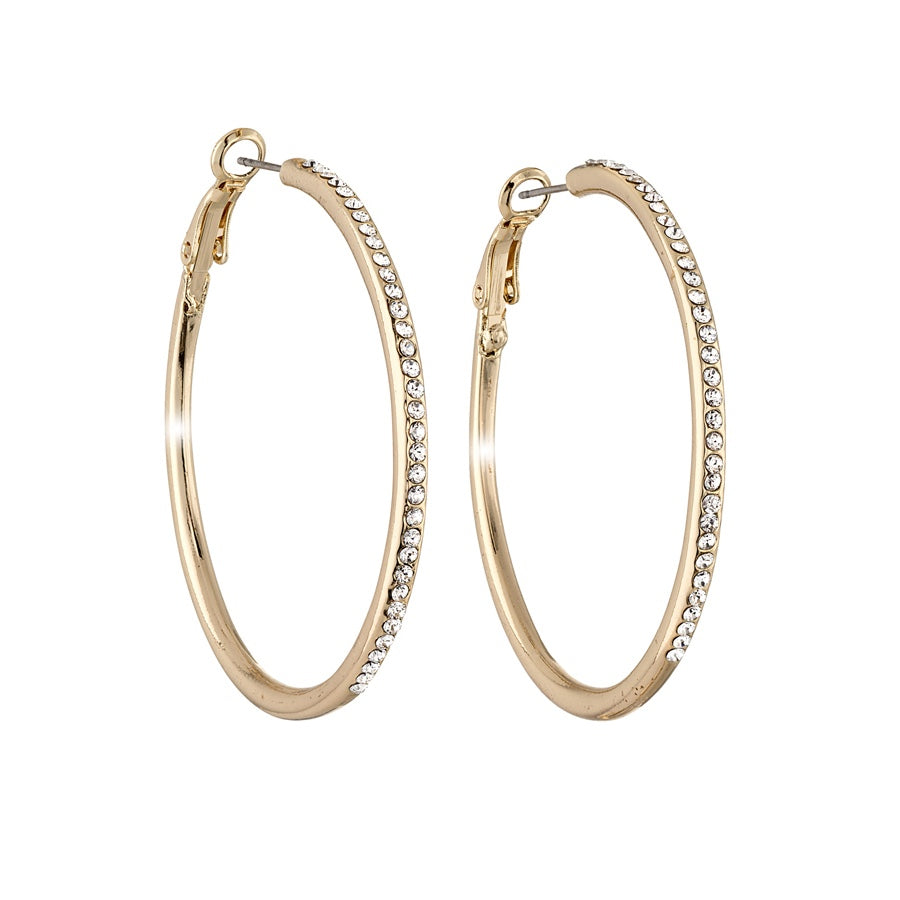 Hoop earrings with Swarovski crystals, rhodium plated, lightweight sparkling design by callura