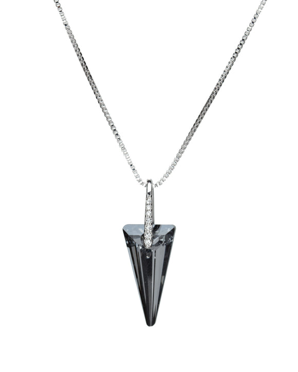 Silvernight Crystal Triangular Pendant Necklace