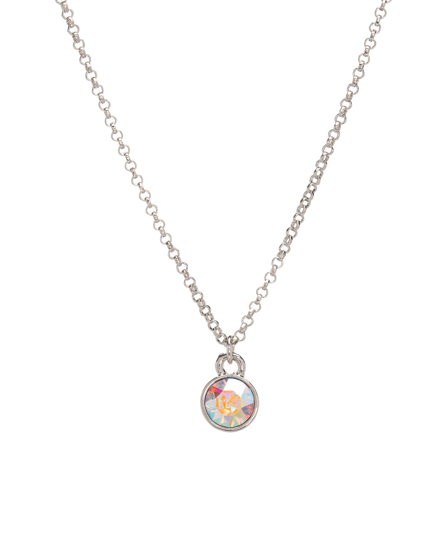 Dainty Swarovski Crystal Solitaire Pendant Necklace