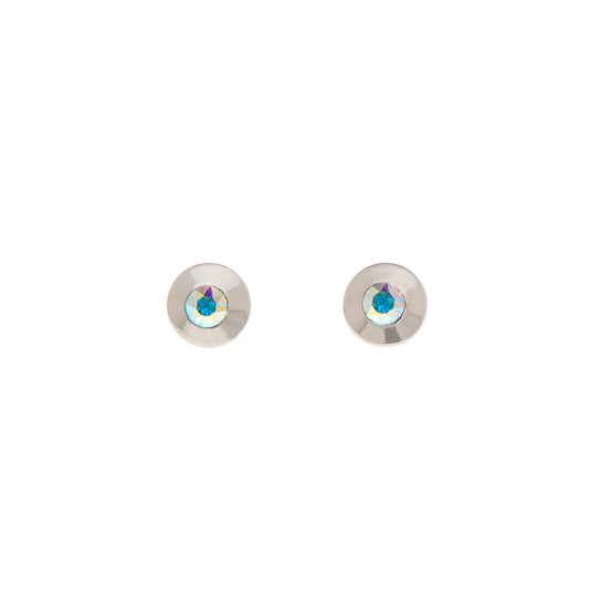 Dainty Circular Crystal Stud Earrings