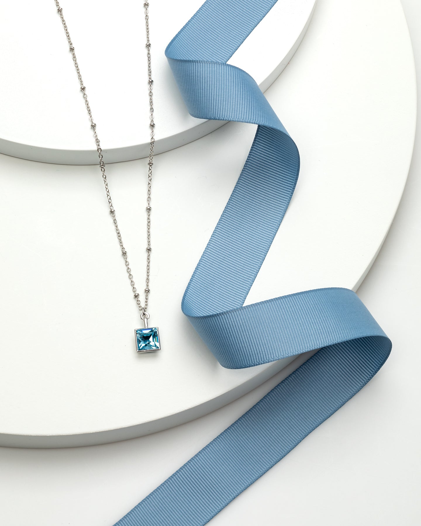 Square Crystal Dainty Pendant Necklace