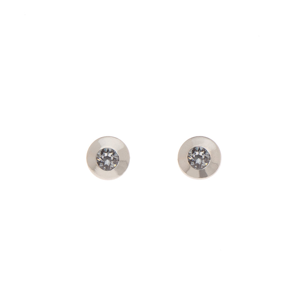 Dainty Circular Crystal Stud Earrings