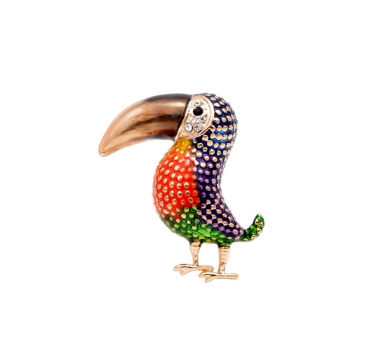 Multi Colored Toucan Brooch