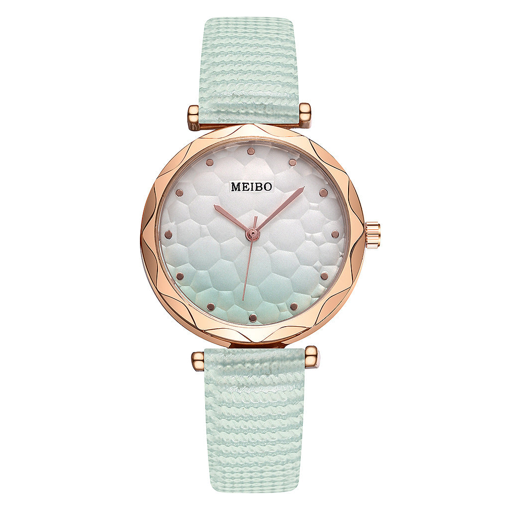 Embossed Faux Leather Rose Goldtone Watch