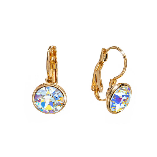 Crystal Leverback Everyday Earrings with Swarovski Crystals