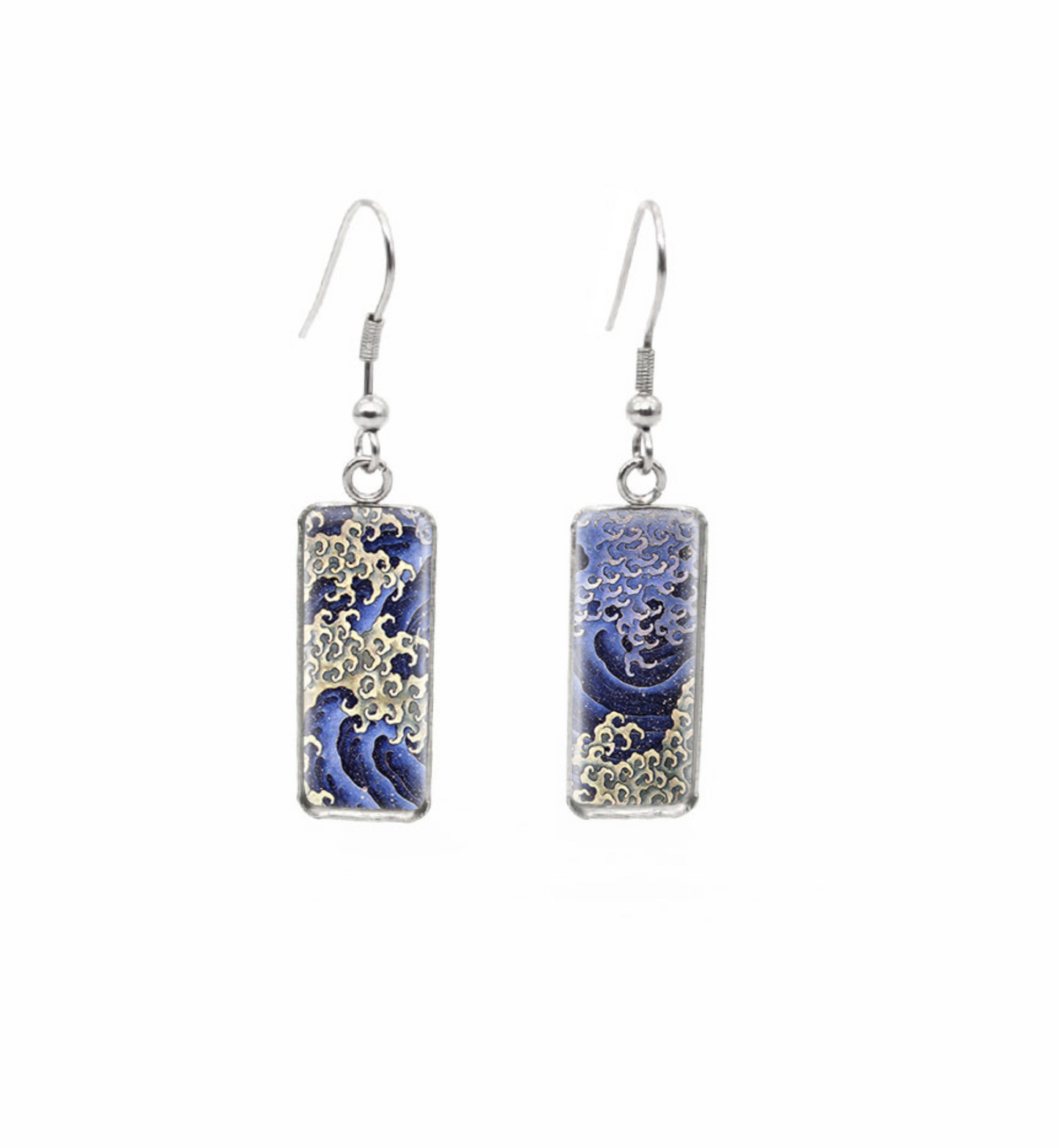 Patterned Rectangular Drop Earrings