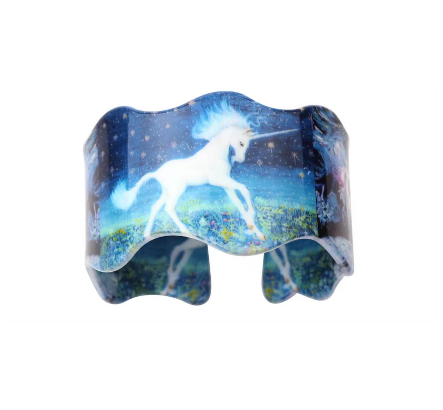 Blue Nighttime Unicorn Wave Cuff
