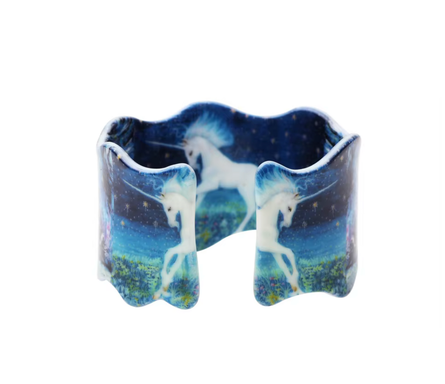 Blue Nighttime Unicorn Wave Cuff