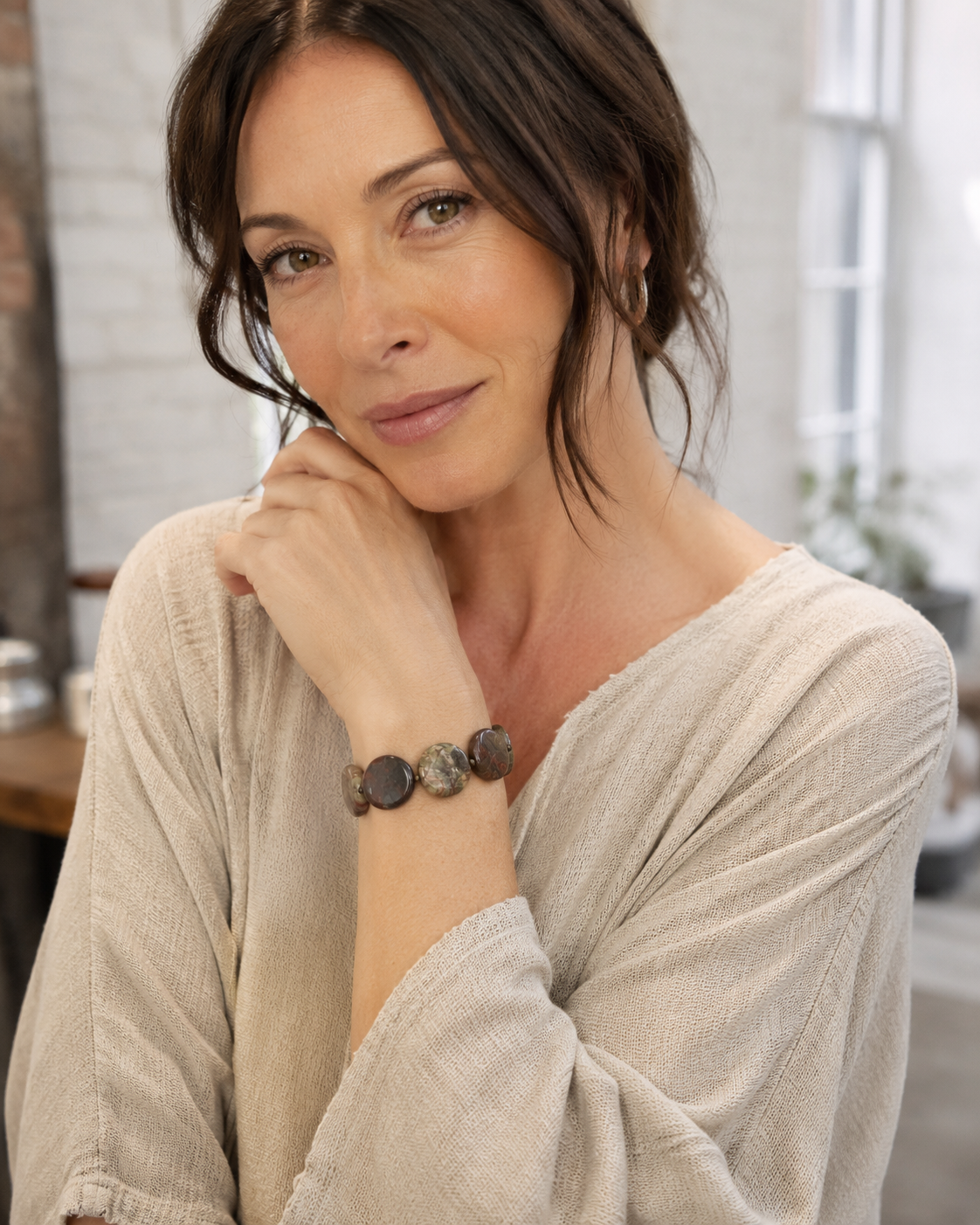Upcycled Jasper Bracelet
