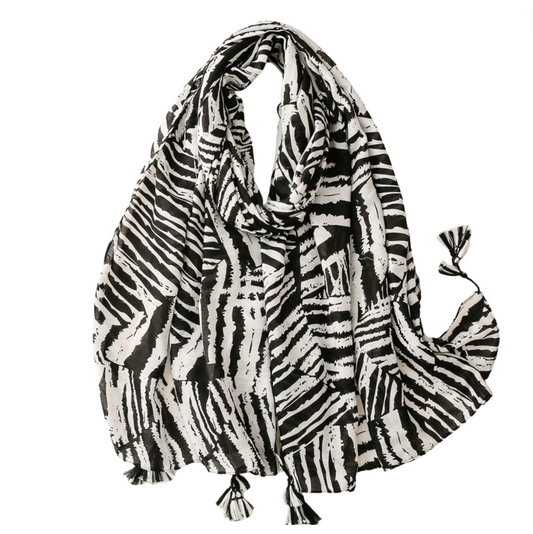 Black And White Zebra Scarf