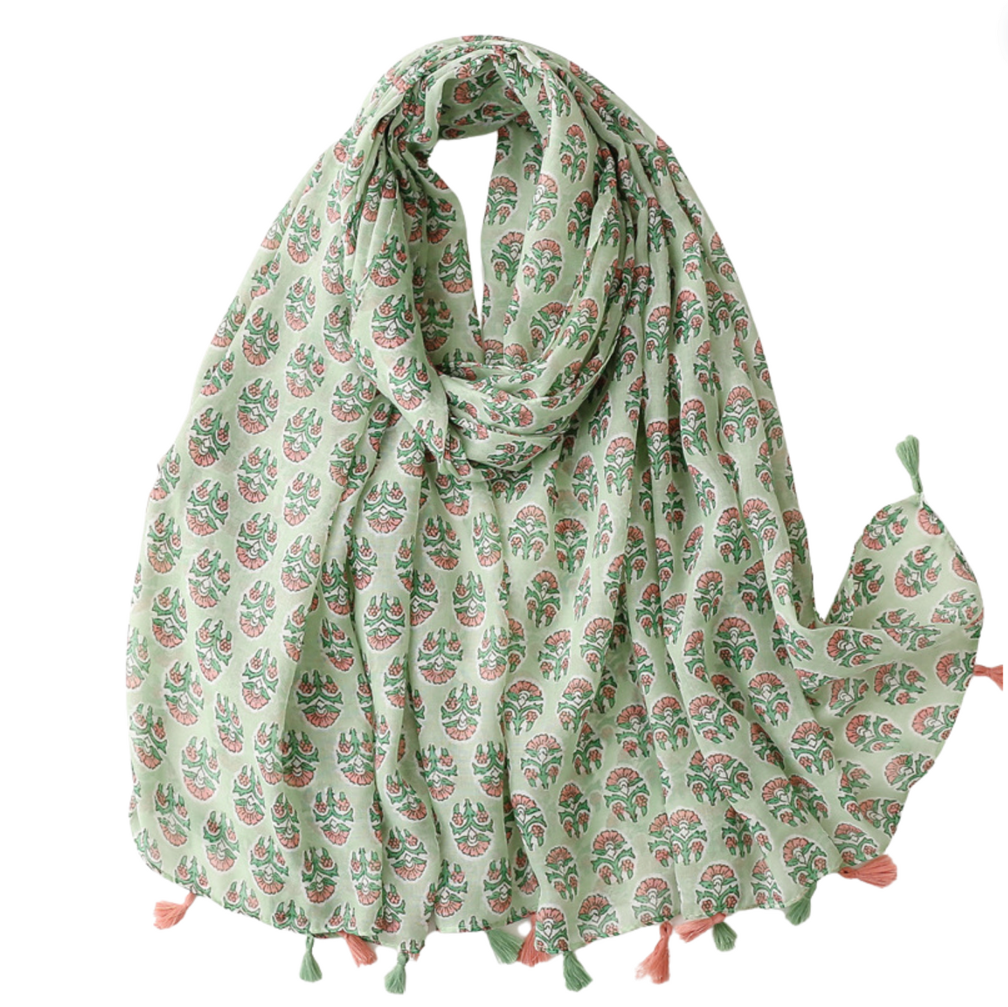 Green Flower Scarf